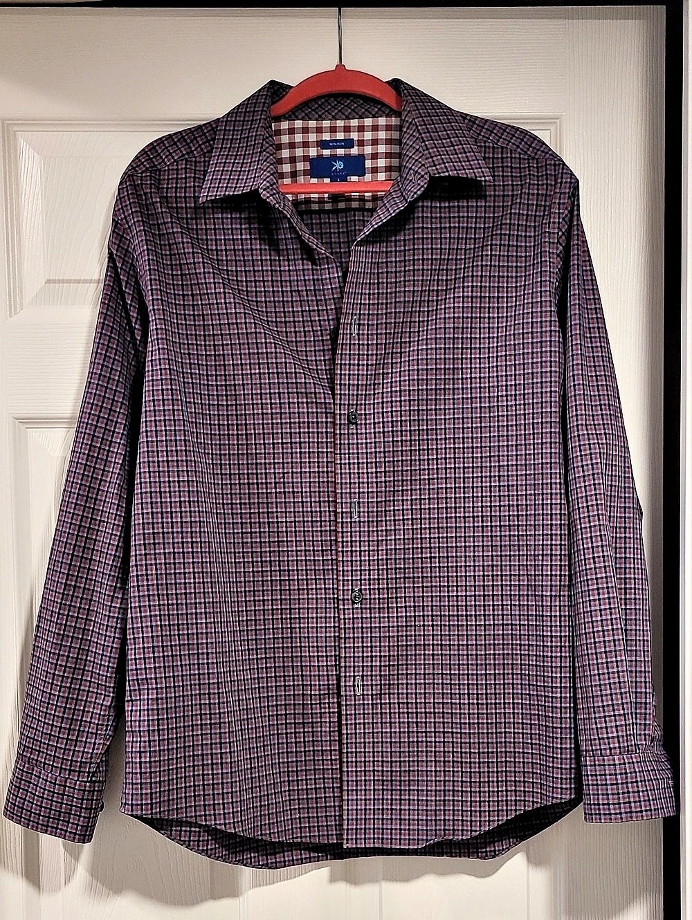 Scotch & Soda Plaid Cotton Shirt in Blue & Red Size Large NWOT